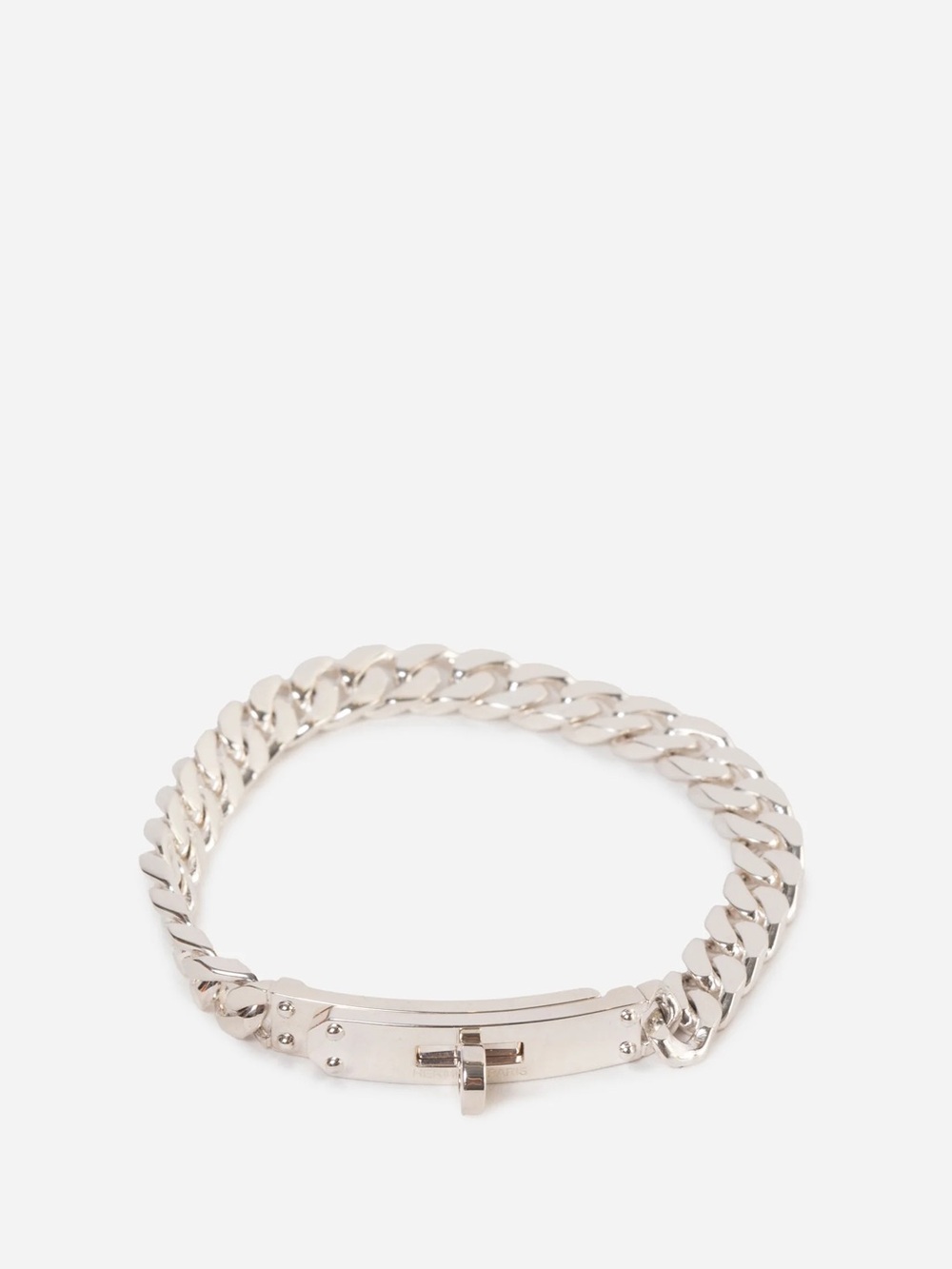 Hermes Sterling Silver Kelly Gourmette Bracelet Size SH
